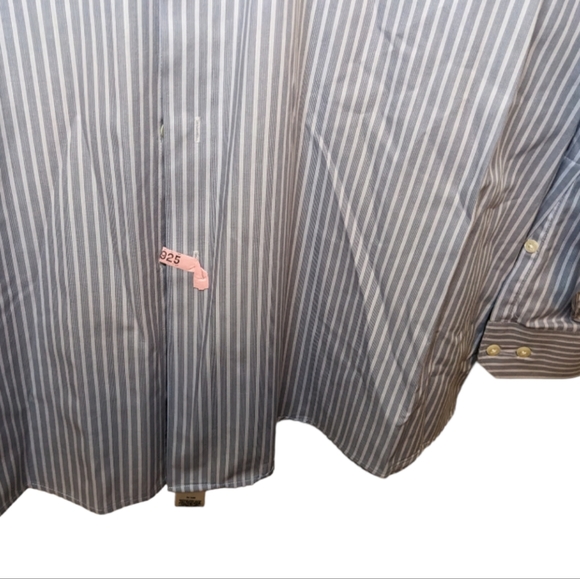 Covington Easy Care Blue/White Striped Button-Down Shirt Men's Large - Picture 5 of 10